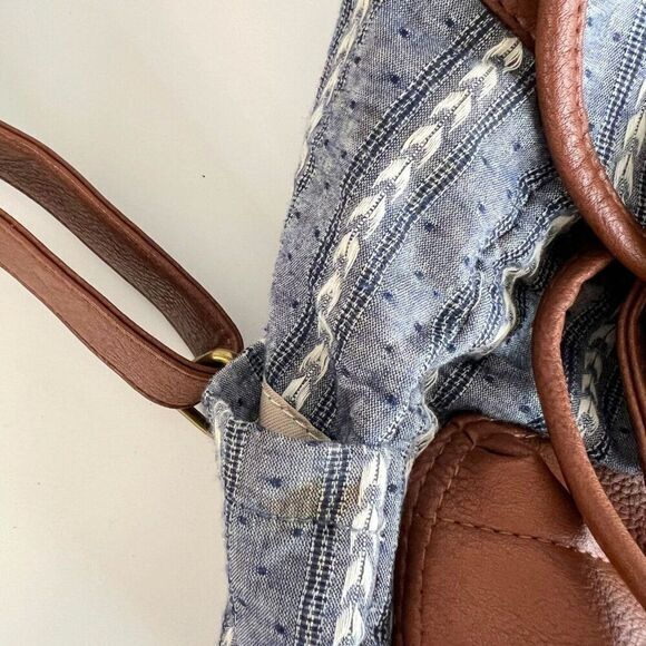 Madden‎ Girl Backpack  Denim Chambray Vegan Leather - Picture 8 of 13